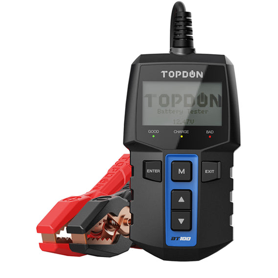 TOPDON BT100 12V Car Battery Tester Digital Automotive Diagnostic Battery Tester Analyzer Vehicle Cranking Charging Scanner Tool (Without Box)