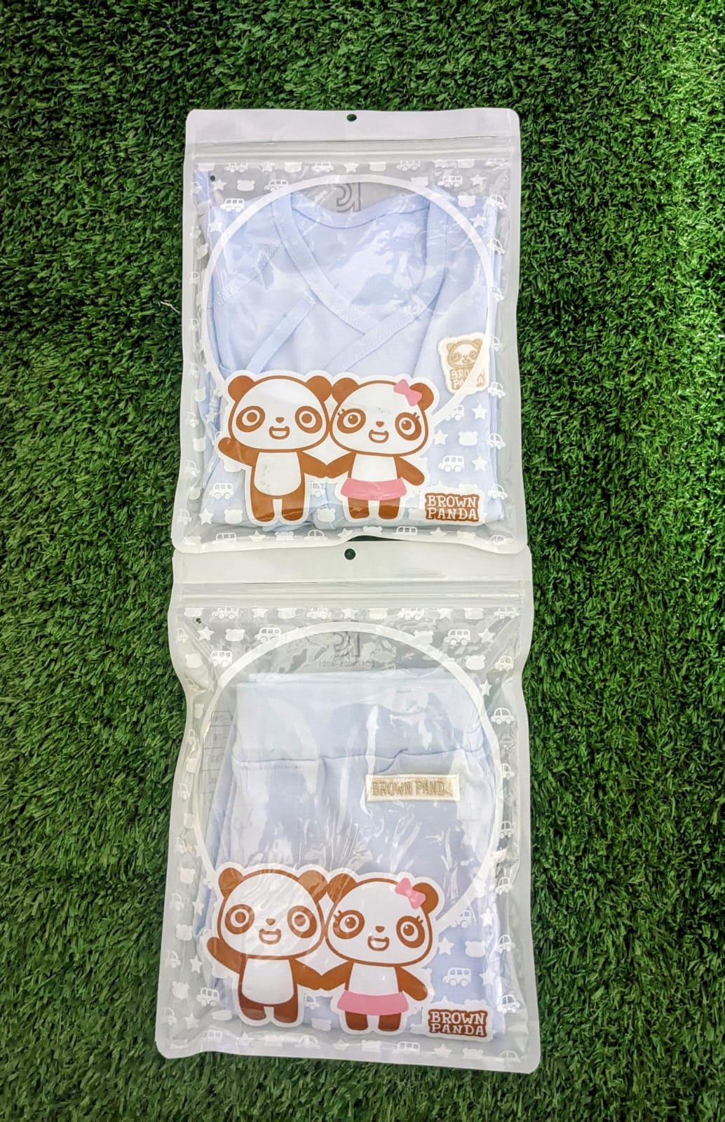Sky Blue Organic Cotton Baby Clothing Set – Open Shirt & Trousers | Art No. CM0016-10