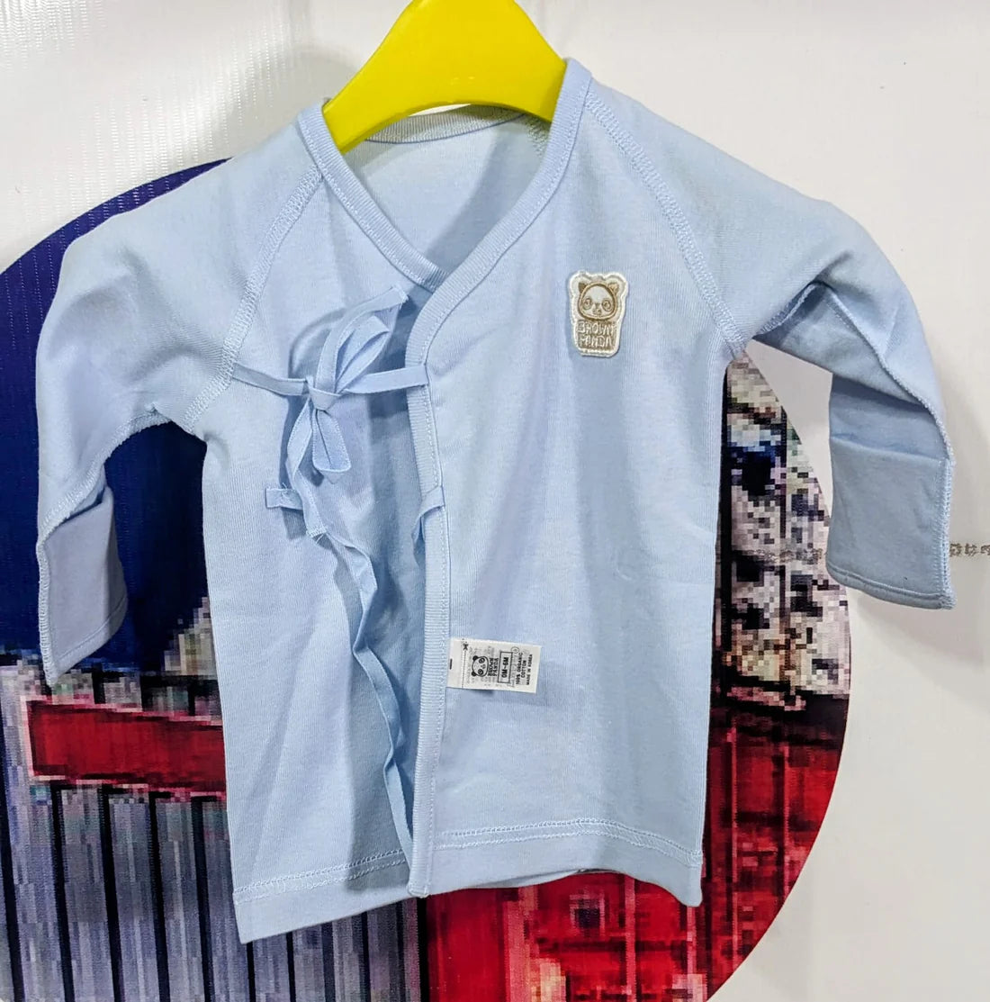 Sky Blue Baby Shirt – 100% Organic Cotton | Soft, Breathable & Easy-Tie Design | Art No. CM0010