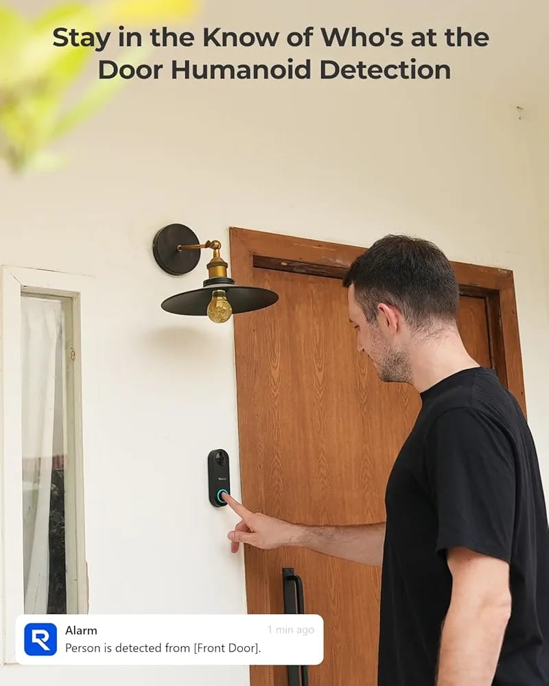 REOLINK Video Doorbell poe Camera -5mp Outdoor, 4:3 Wide View Angle, Smart Detection, Local Storage, No Subscription Front Door Home Security, Customized Chime V2 (Without box scratches on body)