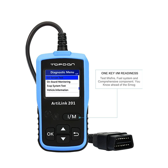 OBD2/EOBD Scanner, Topdon ArtiLink 201 Auto Code Scanner Check Engine Code Reader with O2 Sensor Test without box