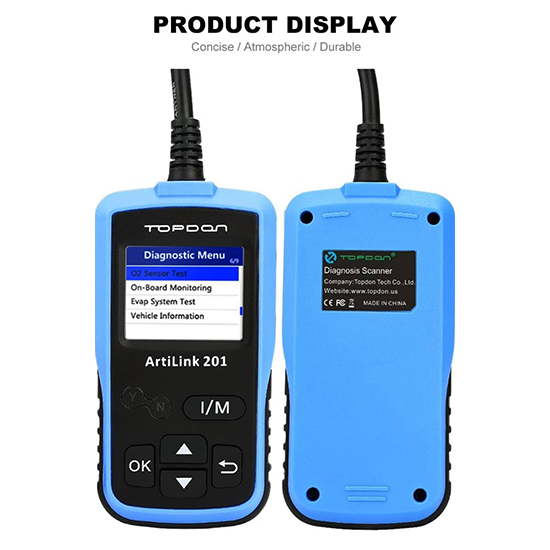 OBD2/EOBD Scanner, Topdon ArtiLink 201 Auto Code Scanner Check Engine Code Reader with O2 Sensor Test without box