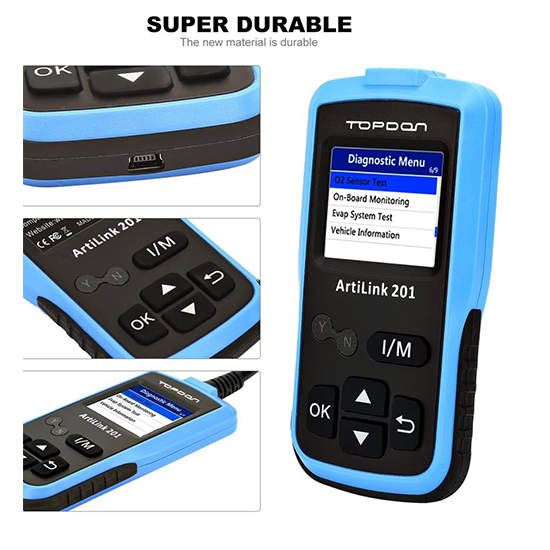 OBD2/EOBD Scanner, Topdon ArtiLink 201 Auto Code Scanner Check Engine Code Reader with O2 Sensor Test without box