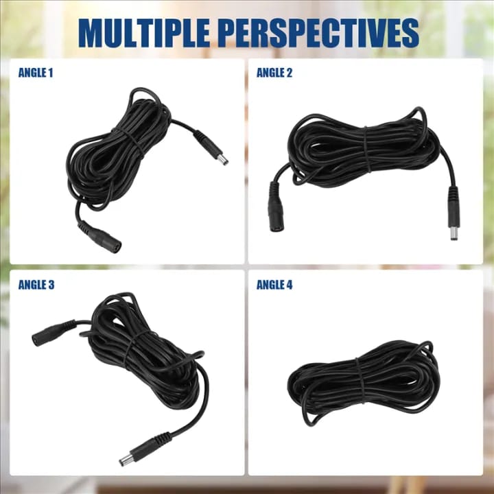 5M DC Power Extension Cable – Male to Female Plug for CCTV, LED Lights, Adapters