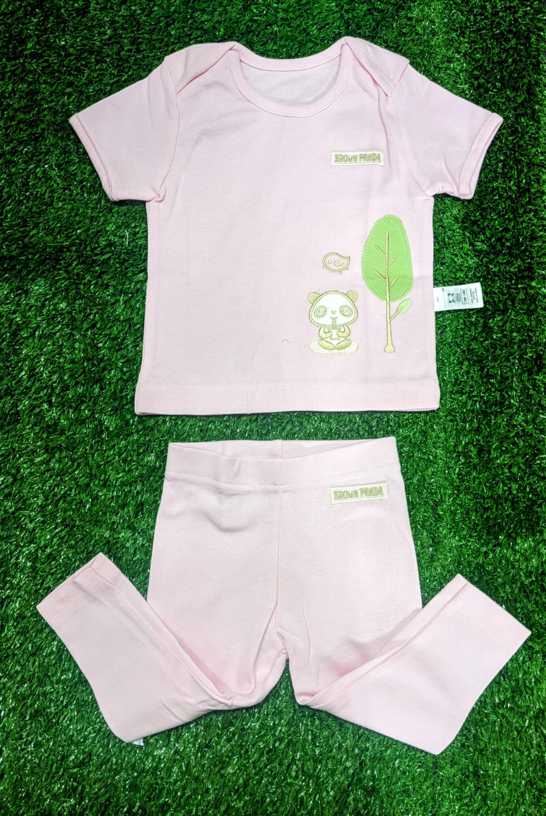 Pink Baby Shirt & Trousers Set – 100% Organic Cotton | Art No. CM0007-13