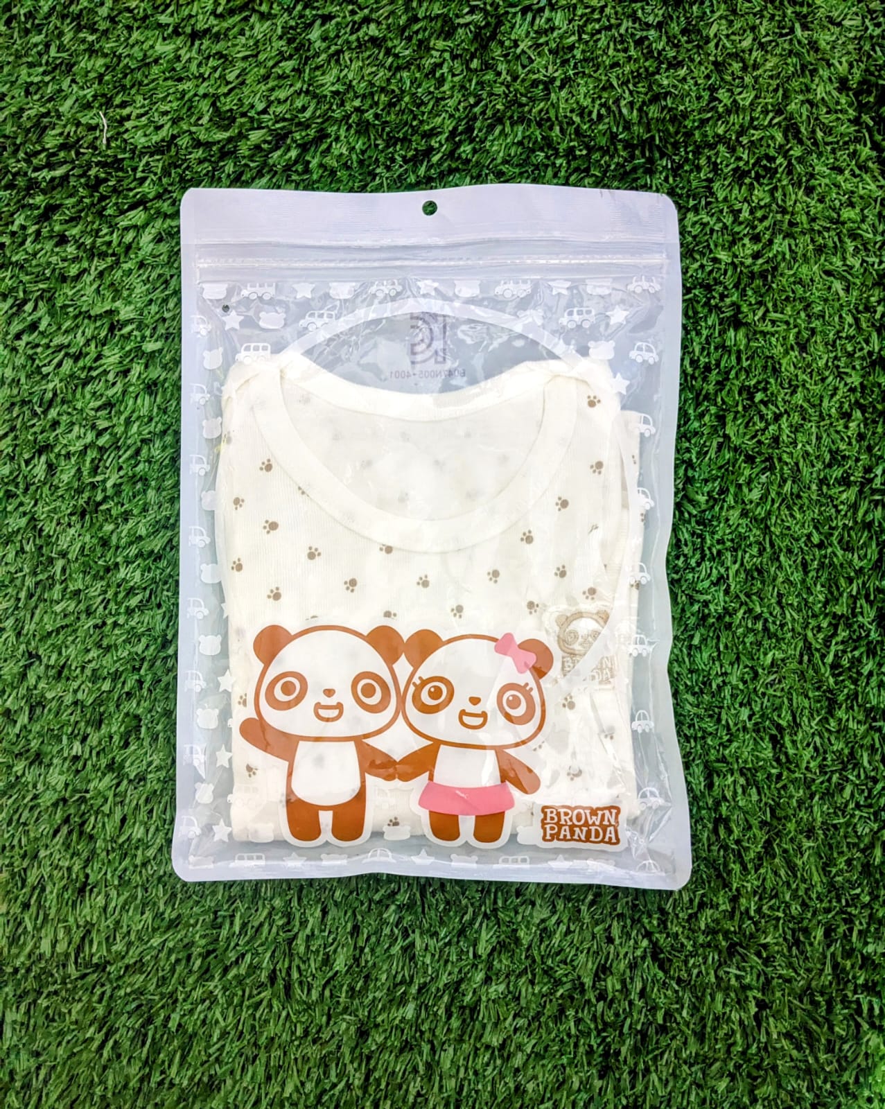 White Baby Shirt & Trousers Set – Pet Paw Print | 100% Organic Cotton | Art No. CM0005