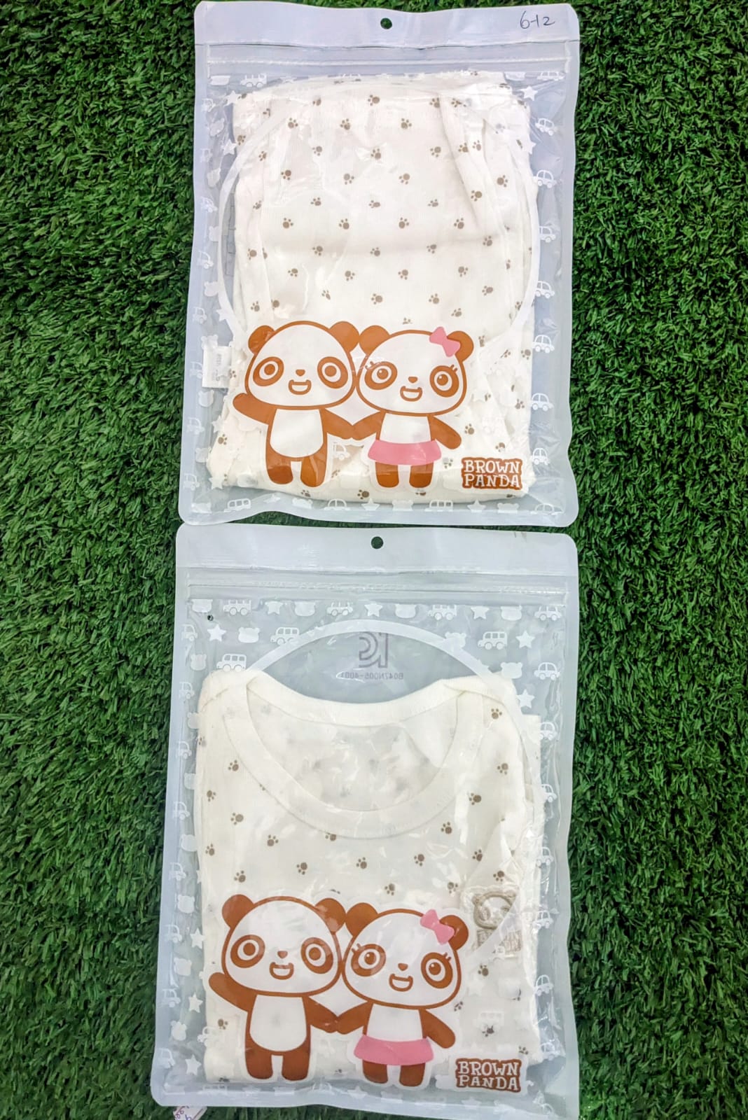 White Baby Shirt & Trousers Set – Pet Paw Dot Print | 100% Organic Cotton | Art No. CM0020-05