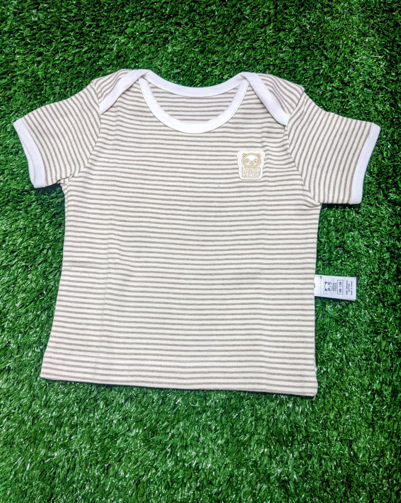 Skin Brown Striped Baby Shirt – 100% Organic Cotton | Art No. CM0009