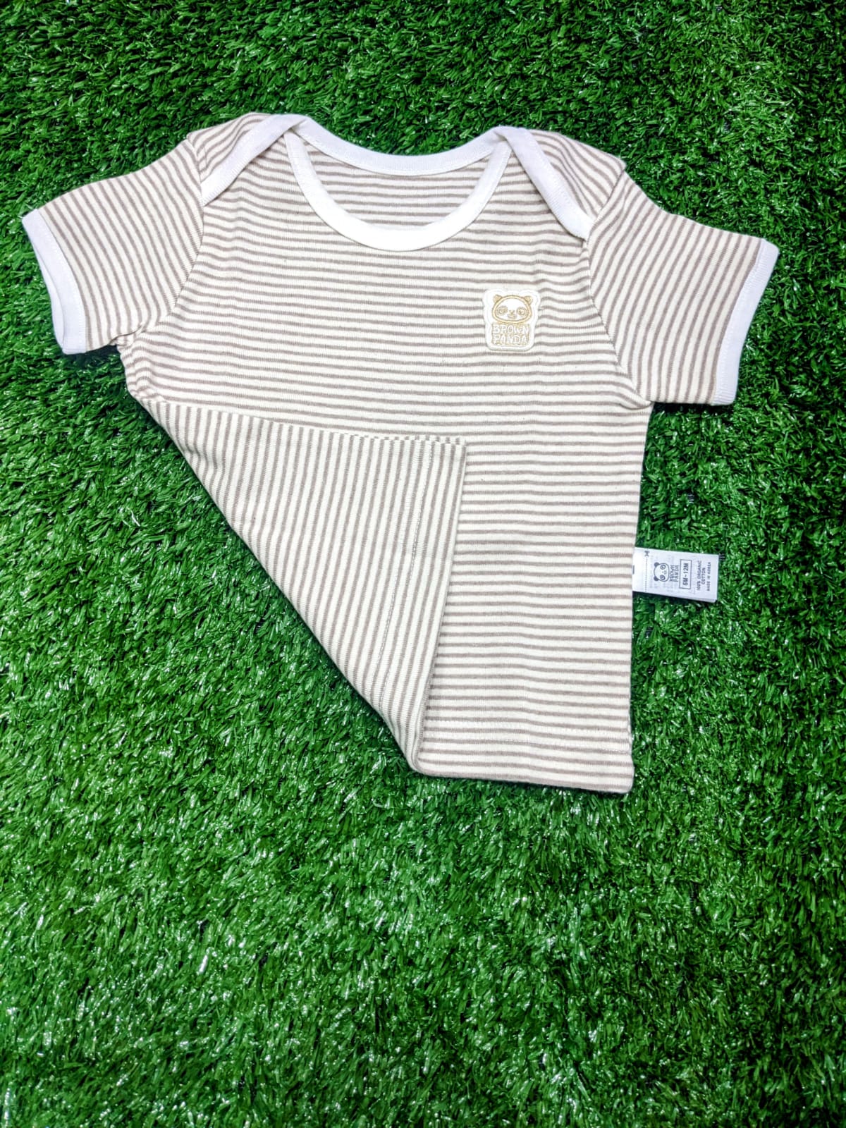 Skin Brown Striped Baby Shirt – 100% Organic Cotton | Art No. CM0009
