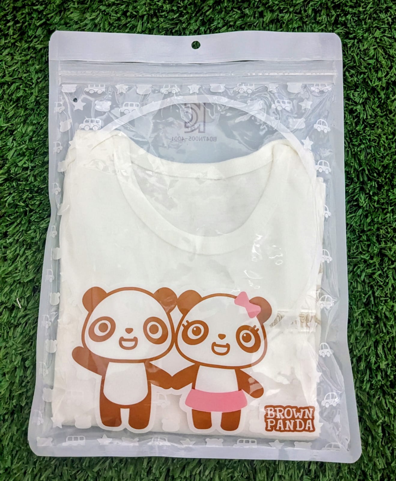 White Baby Shirt with Skin Brown Striped Sleeves – 100% Organic Cotton | Art No. CM0019