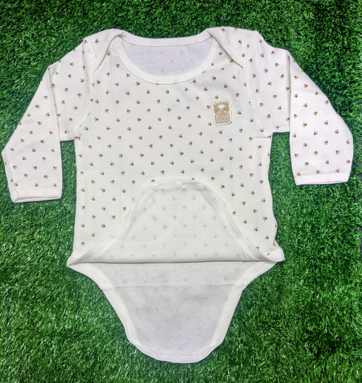 Brown Panda Baby Boy Romper – Full Sleeves, Half Bottom | 100% Organic Cotton | Art No. CM0004