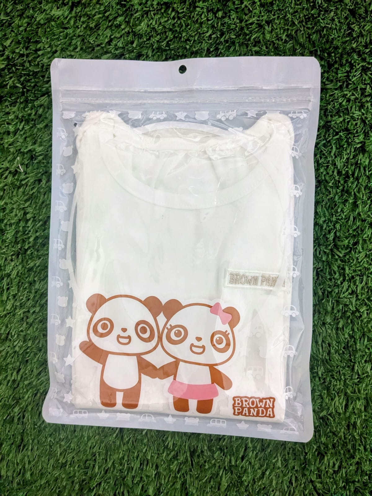 Brown Panda Baby Boy Romper – Half Sleeves | 100% Organic Cotton | Art No. CM0001