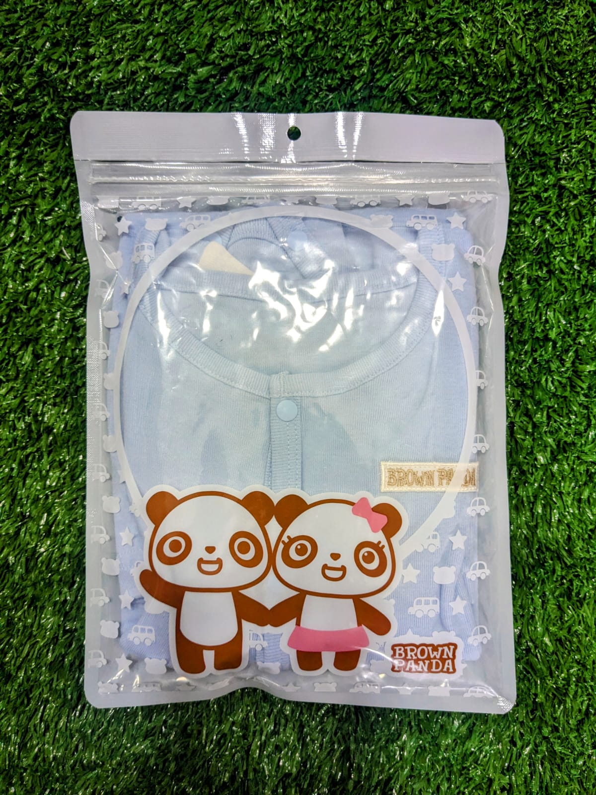 Brown Panda Baby Boy Romper – Full Sleeves | 100% Organic Cotton | Art No. CM0017