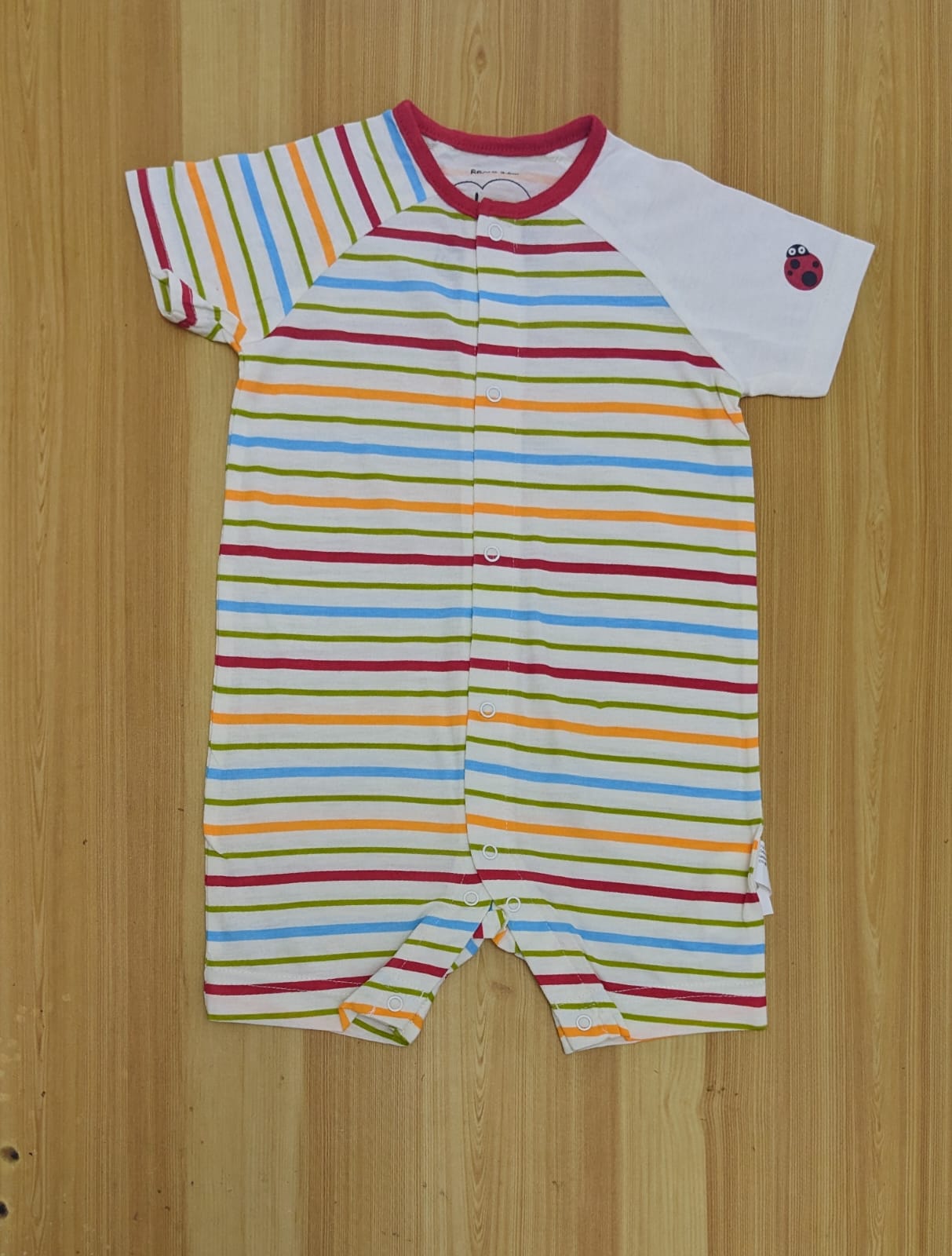 Colorful Striped Baby Romper – Half Sleeves & Legs | Organic Cotton | Art No. CM0021