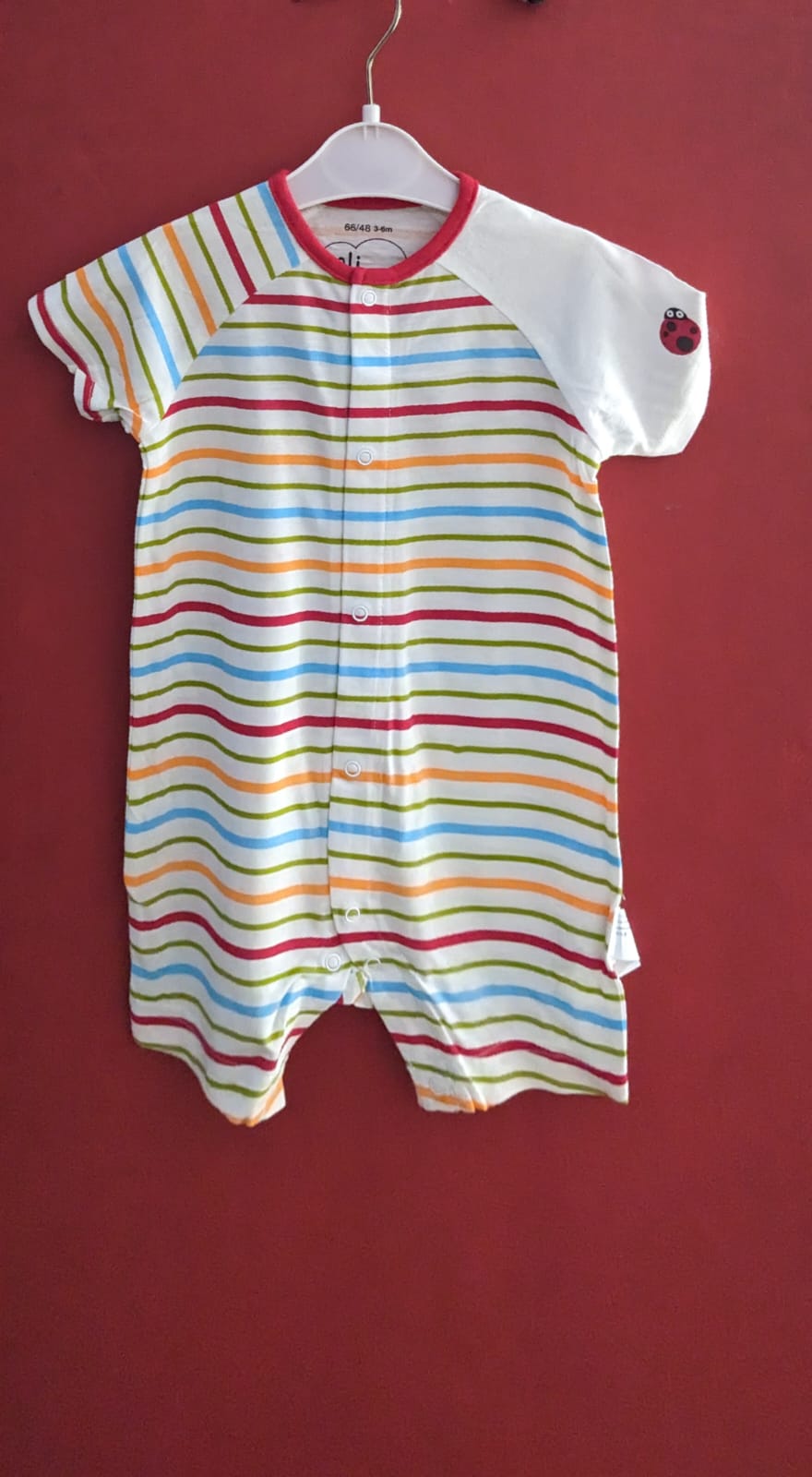 Colorful Striped Baby Romper – Half Sleeves & Legs | Organic Cotton | Art No. CM0021