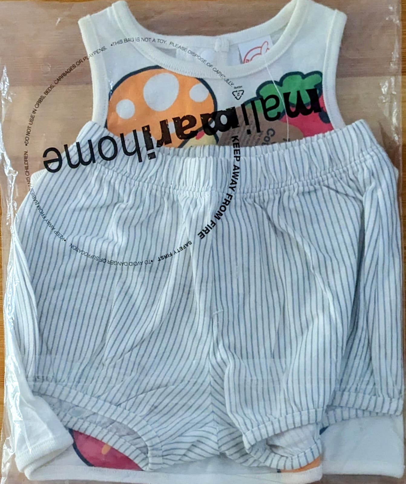Striped Shorts & Vegetable Print Sleeveless Shirt Set – Baby Summer Outfit | Art No. CM0024