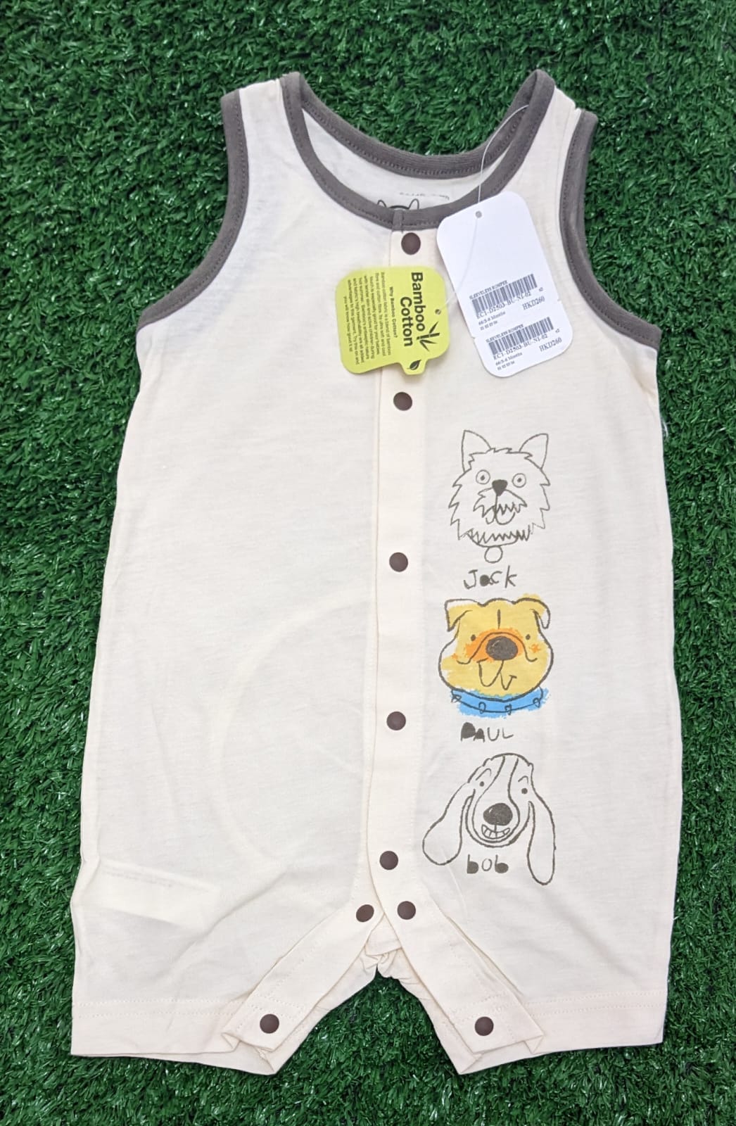 Skin-Colored Sleeveless Half Romper – Organic Cotton | Art Number CM0026