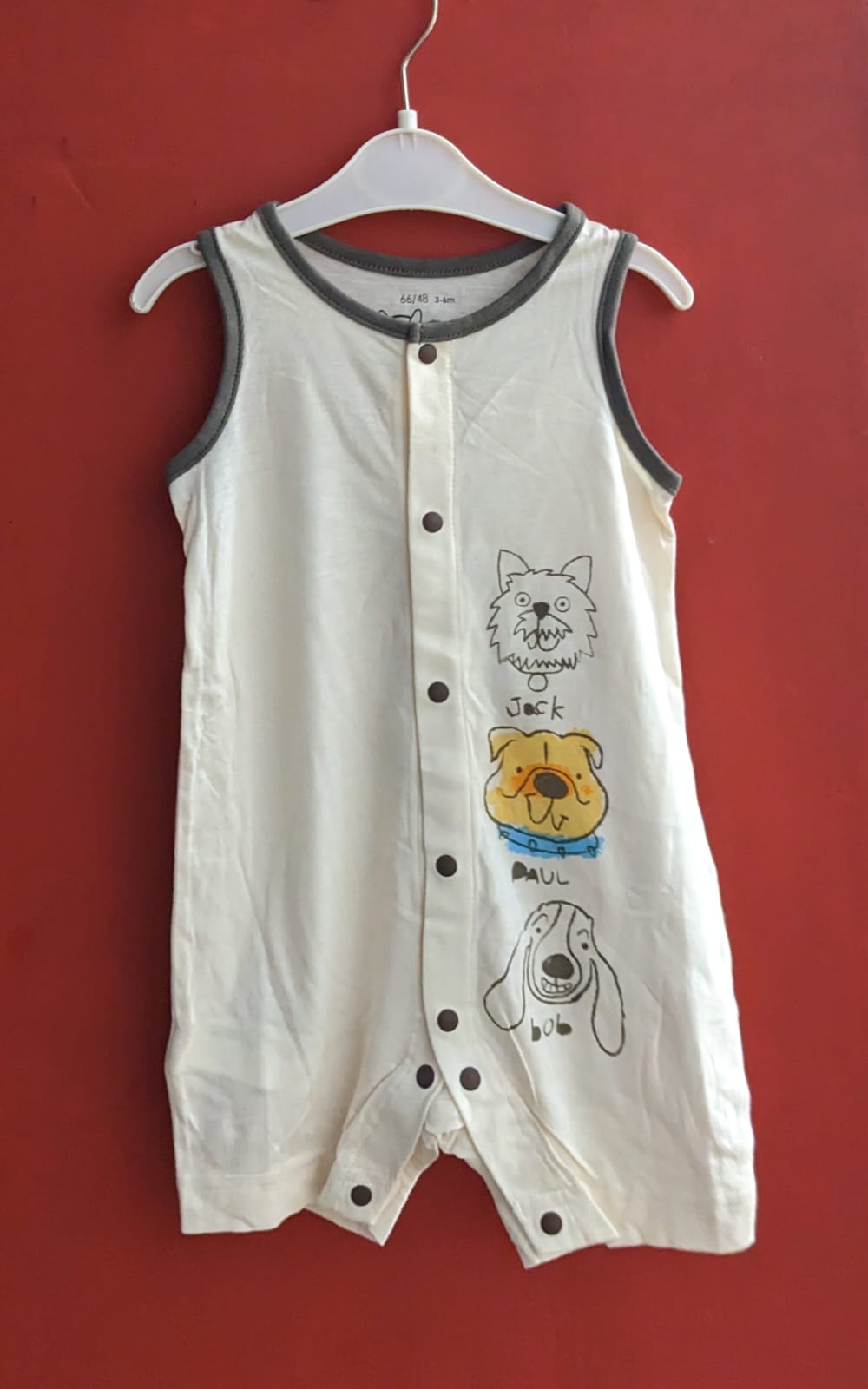 Skin-Colored Sleeveless Half Romper – Organic Cotton | Art Number CM0026