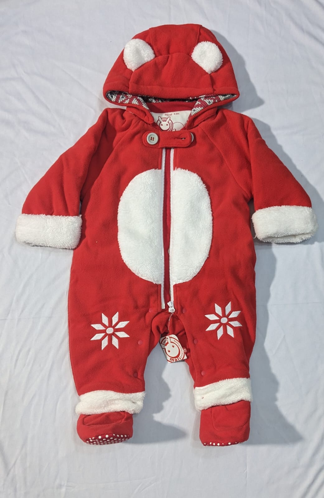 Baby Full Body Romper with Hood – Double Cotton & Polyester Lined | Warm Infant Hoodie Suit | CM0086