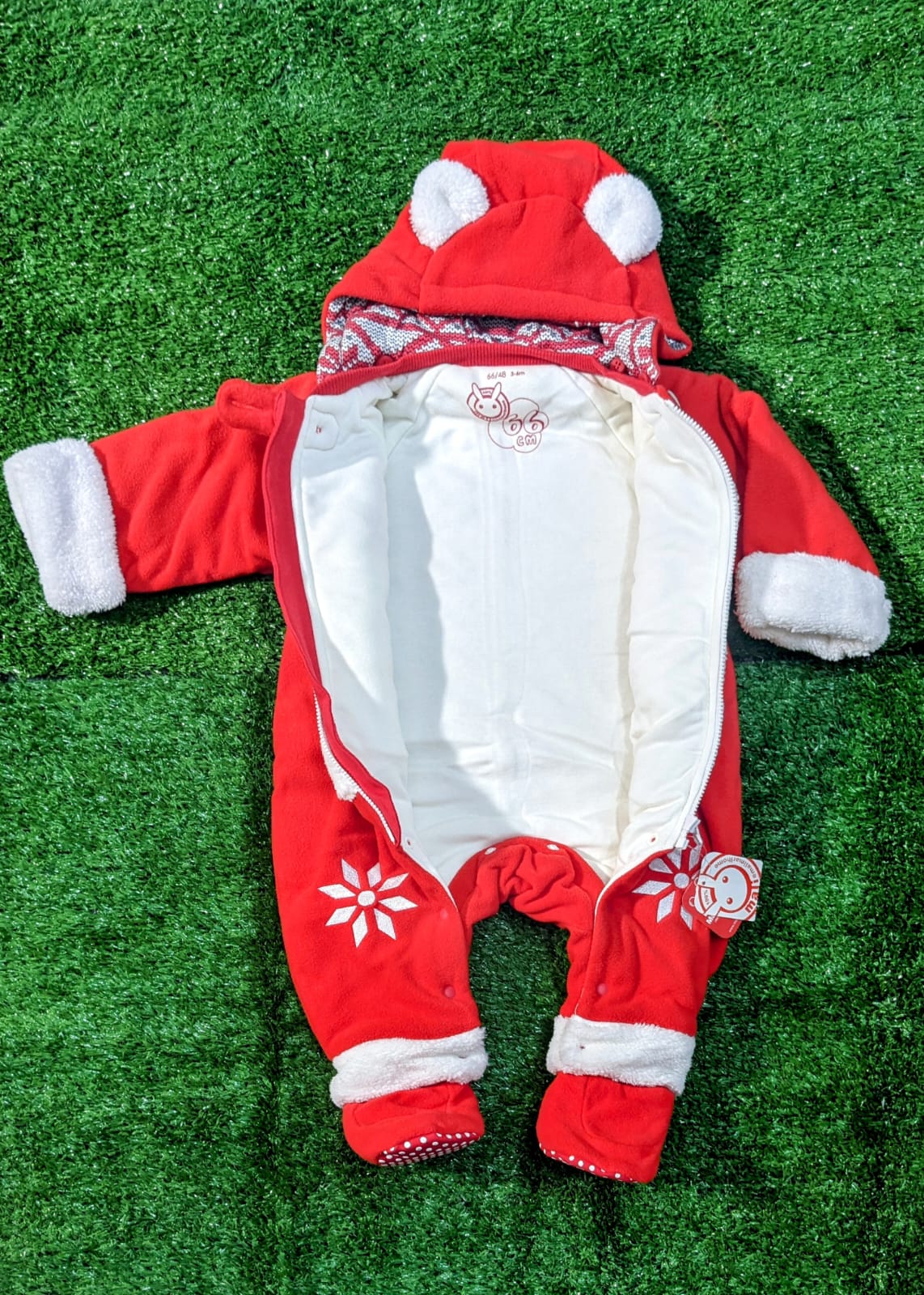 Baby Full Body Romper with Hood – Double Cotton & Polyester Lined | Warm Infant Hoodie Suit | CM0086