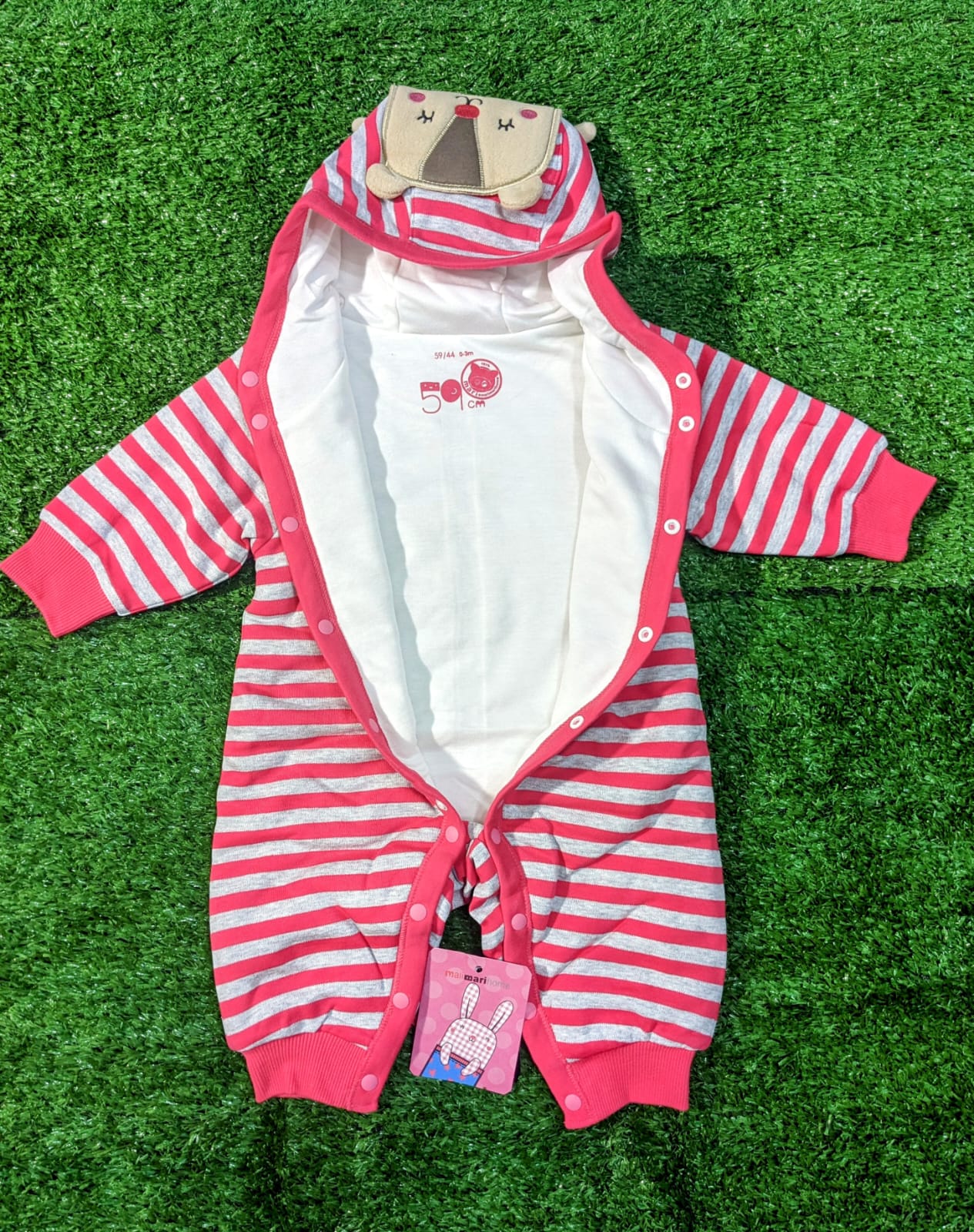 Full Body Romper with Hood – Double Cotton & Polyester Filled | Grey Lining | CM0058