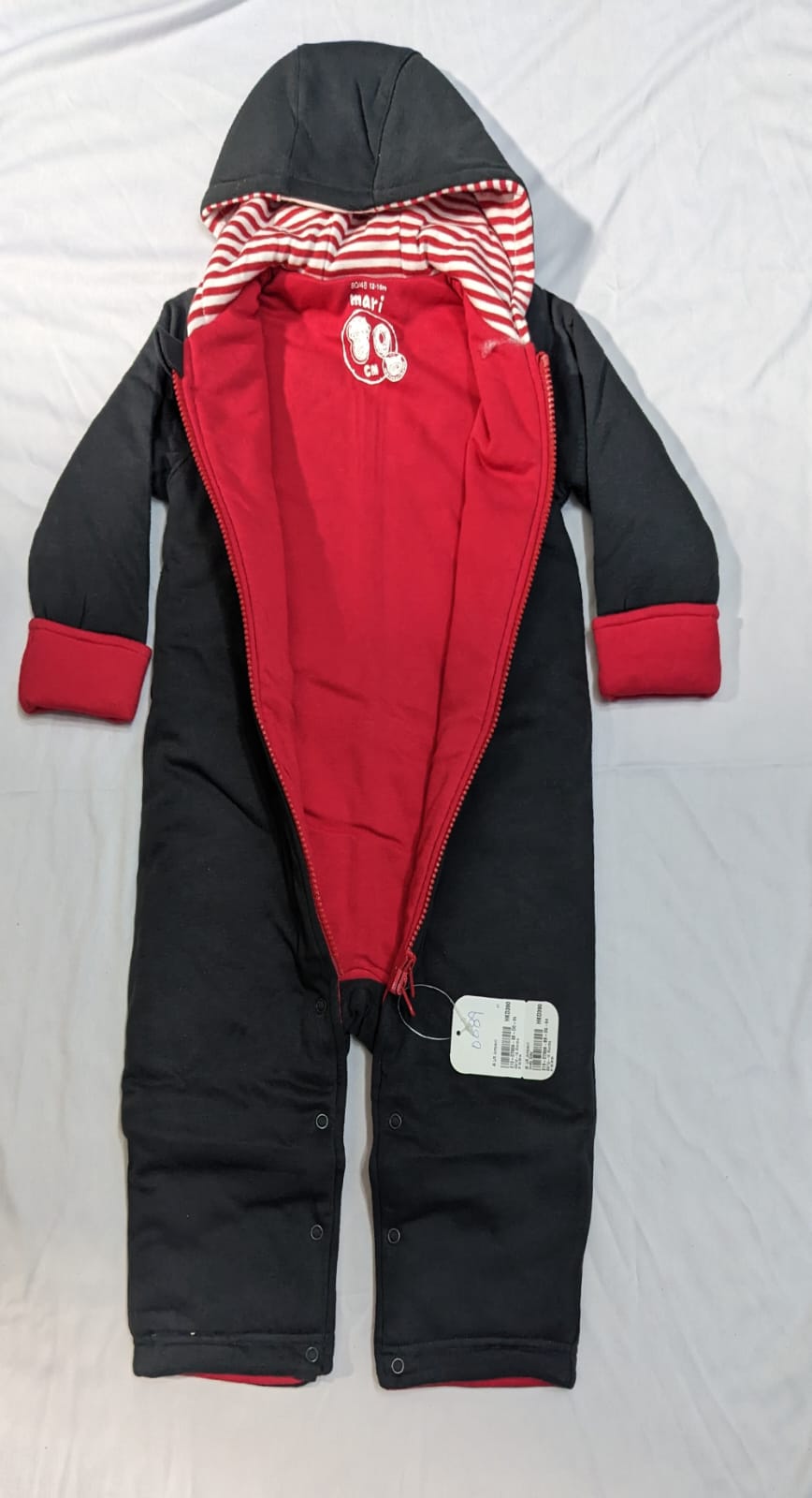 Black Full Body Romper with Hood – Double Layered, Polyester Filled, Cotton Lined | CM0089