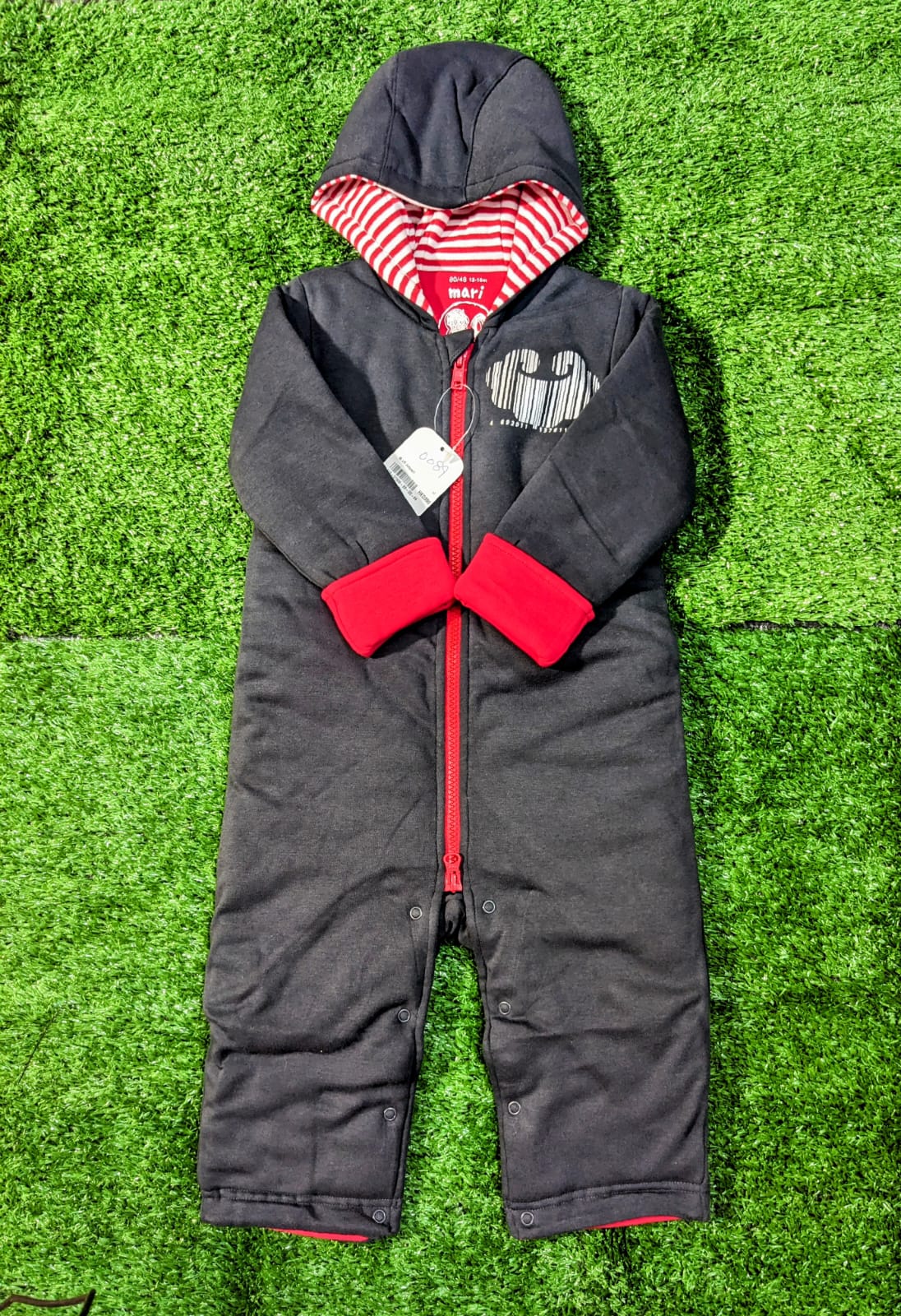 Black Full Body Romper with Hood – Double Layered, Polyester Filled, Cotton Lined | CM0089