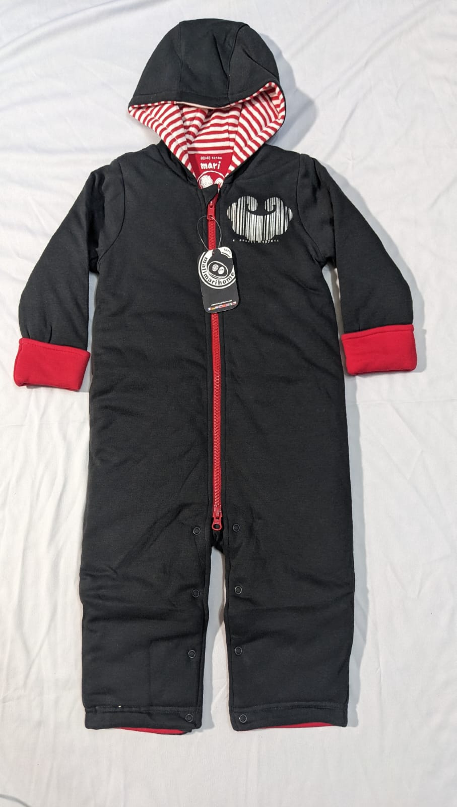 Black Full Body Romper with Hood – Double Layered, Polyester Filled, Cotton Lined | CM0089