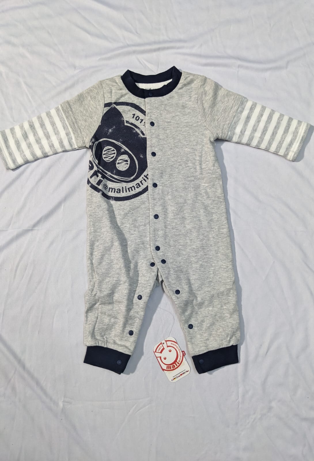 Full Body Romper – Grey Double Cotton | No Filling, Lightweight & Soft | CM0059