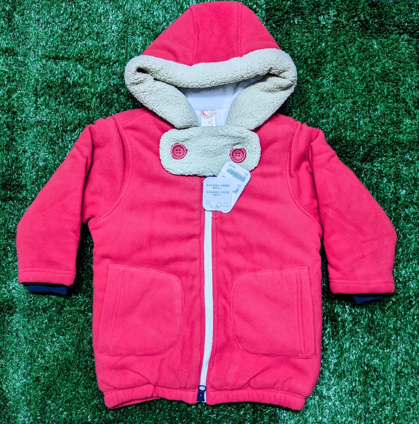 Red Full Sleeves Baby Hoodie | Double Cotton with Polyester Filling | Art No. CM0094