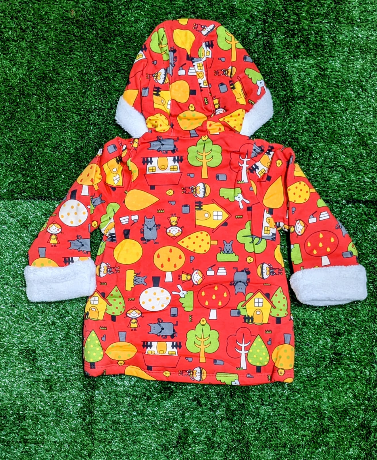 Red Cartoon Baby Hoodie | Full Sleeves | Colorful Print | Art No. CM0112