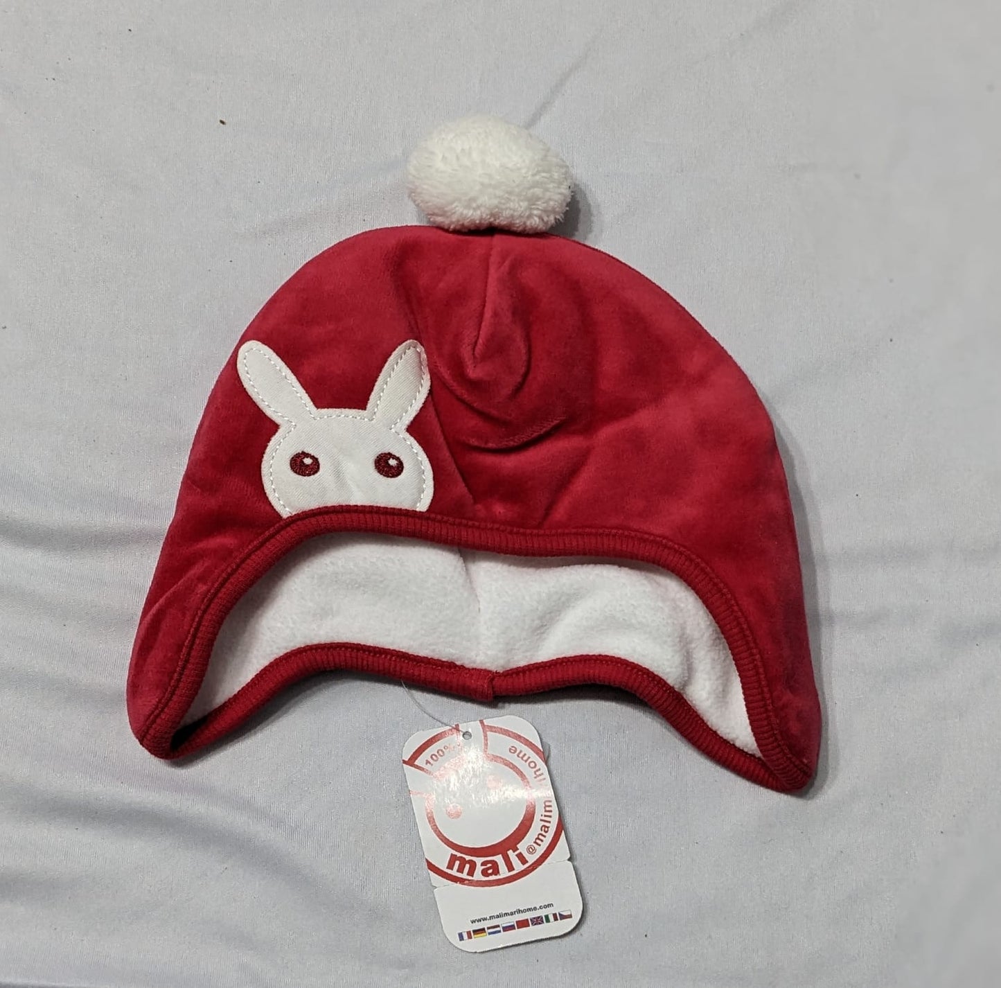 Red Ear Cover Baby Cap | Warm & Soft Winter Hat for Babies | Art No. CM0140
