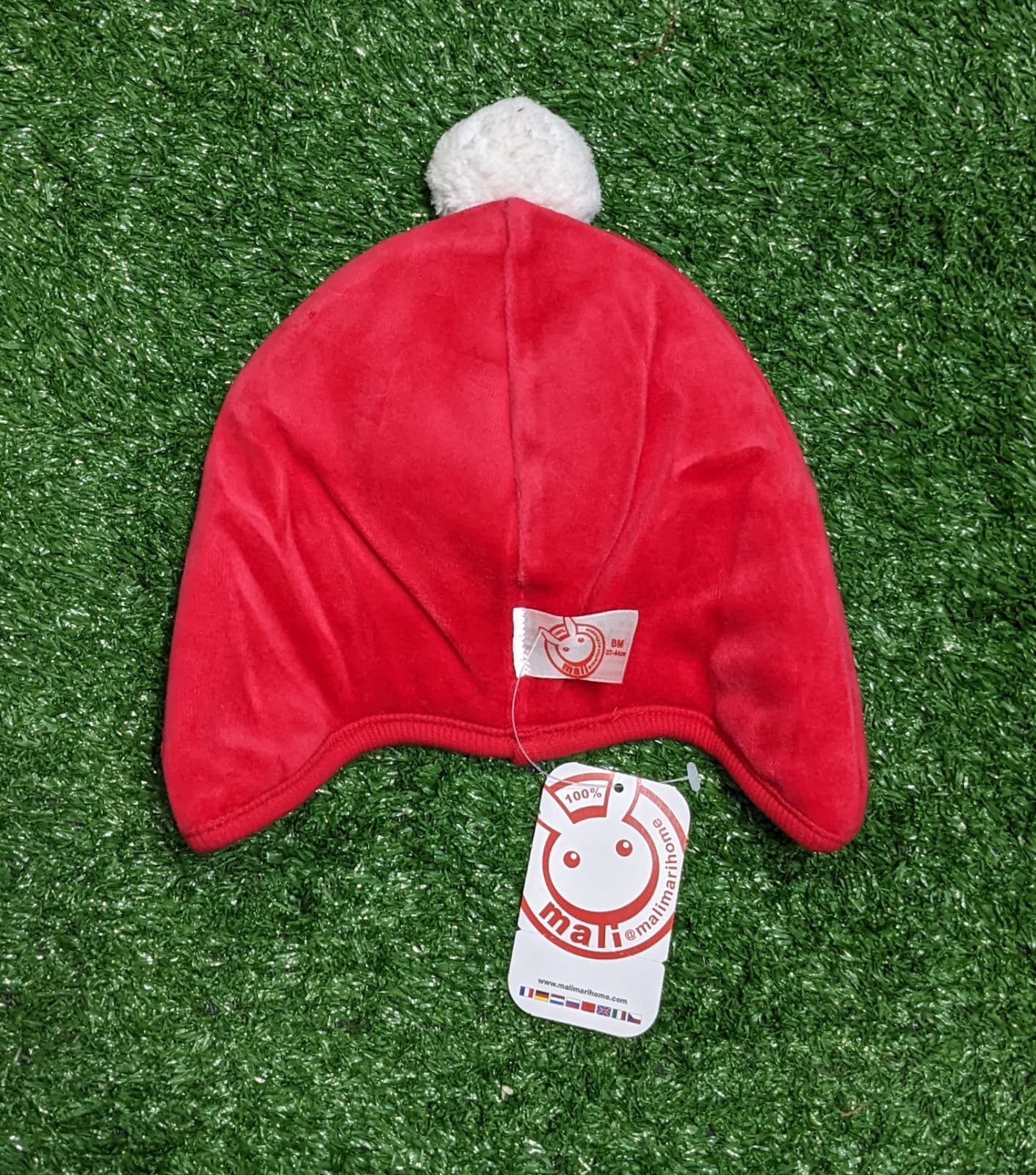 Red Ear Cover Baby Cap | Warm & Soft Winter Hat for Babies | Art No. CM0140