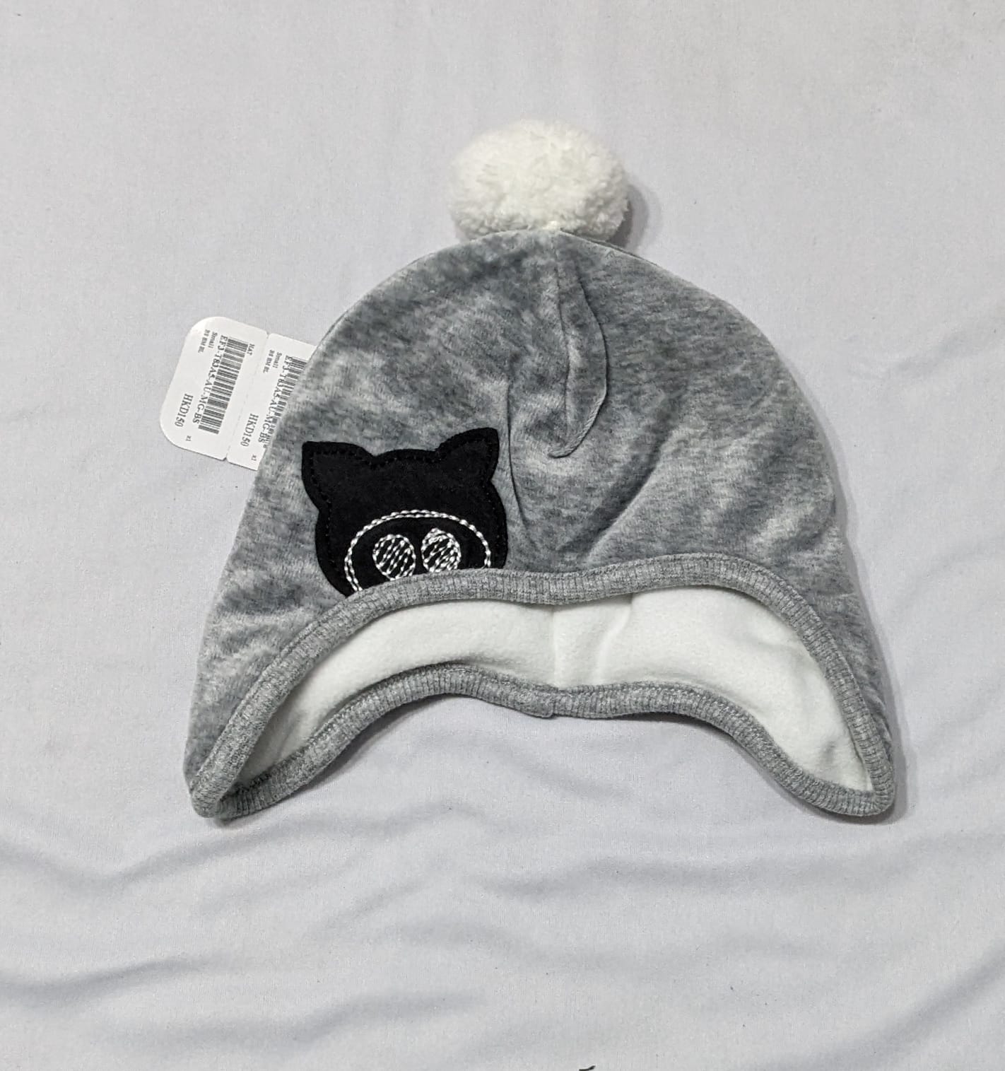 Grey & White Baby Cap | Double Cotton with Polyester Filling | Art No. CM0150