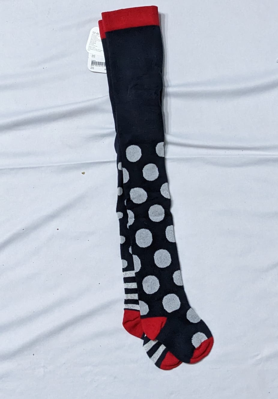White Dotted Baby Leggi Socks | Soft & Stretchable Footwear | Art No. CM0165