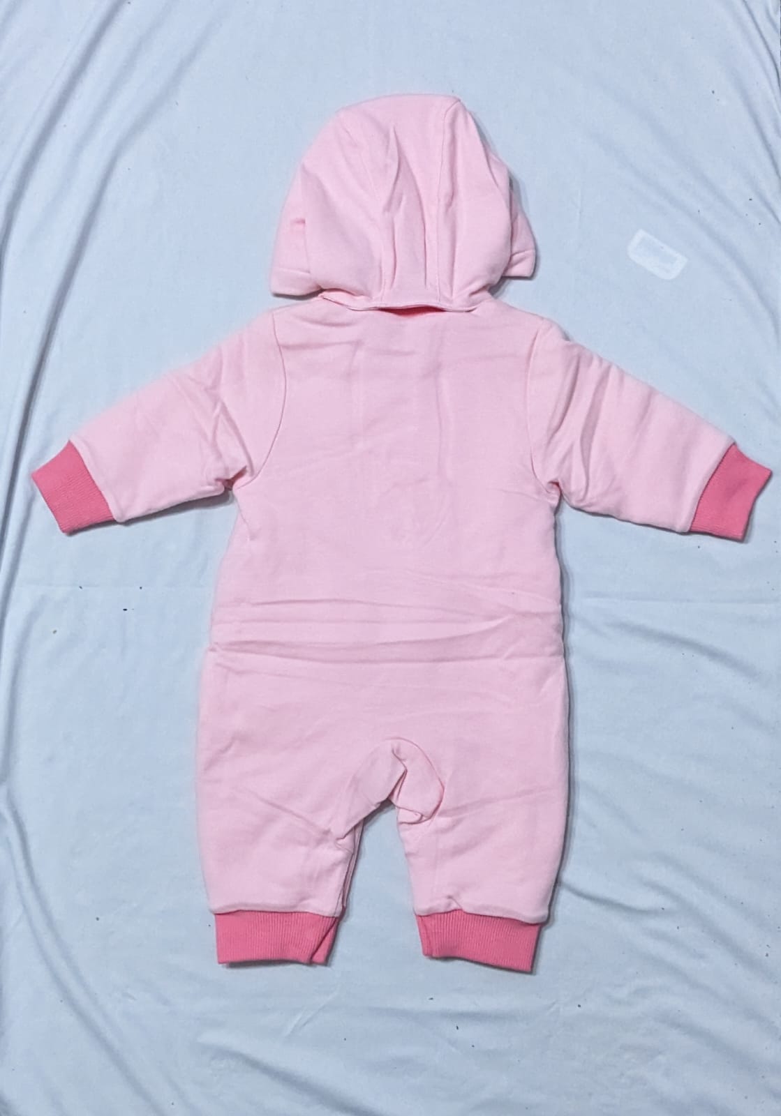 Pink Baby Full Body Romper with Hoodie | Double Cotton & Polyester Filling | Full Sleeves | Art No. CM0181