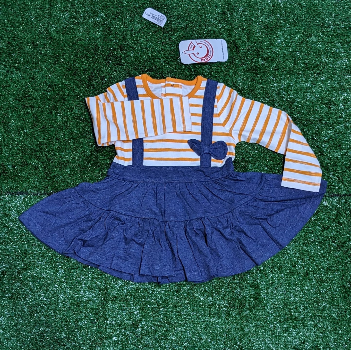 Baby Girl Frock with Orange Lining | Full Sleeves for All-Day Comfort | Art No. CM0187