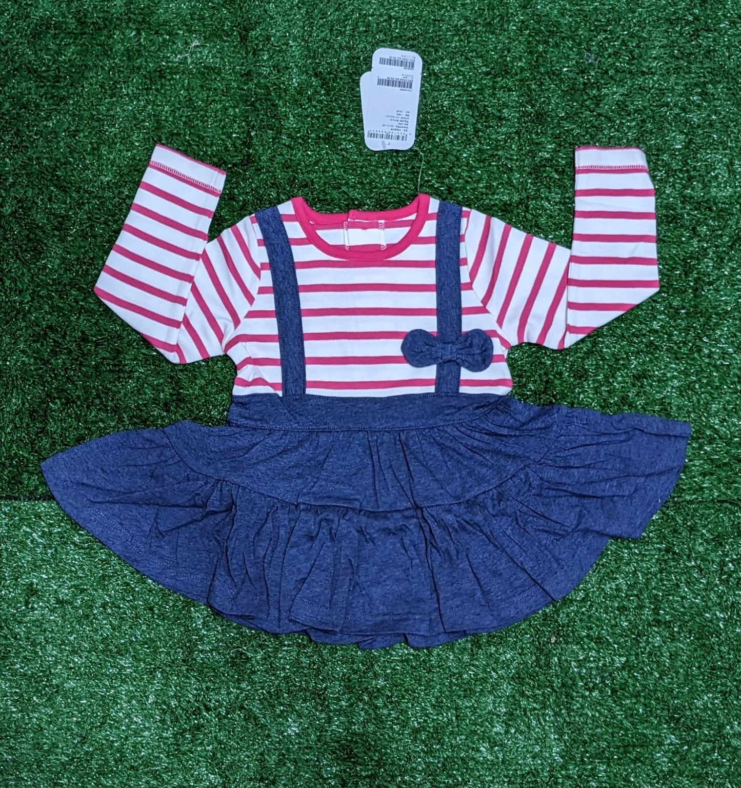 Pink Baby Frock with White Lining Sleeves | Full Sleeves for Cute & Cozy Wear | Art No. CM0196