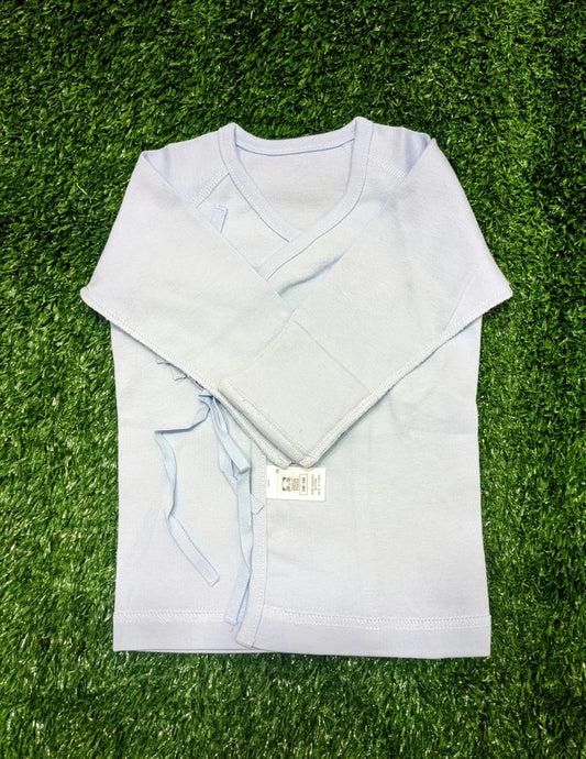 Sky Blue Baby Shirt – 100% Organic Cotton | Soft, Breathable & Easy-Tie Design | Art No. CM0010