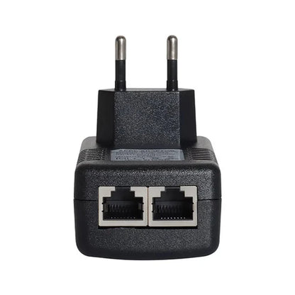 DC 48V 0.5A PoE Injector Adapter – Wall Plug Ethernet Power Supply for IP Cameras, VoIP Phones, and Access Points