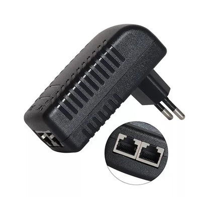 DC 48V 0.5A PoE Injector Adapter – Wall Plug Ethernet Power Supply for IP Cameras, VoIP Phones, and Access Points