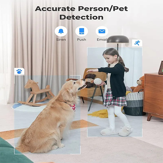 REOLINK E1 Zoom Indoor Security Camera, 2.4/5GHz Dual Band WiFi Camera, 5MP Plug-in Pet Camera without box with local stand