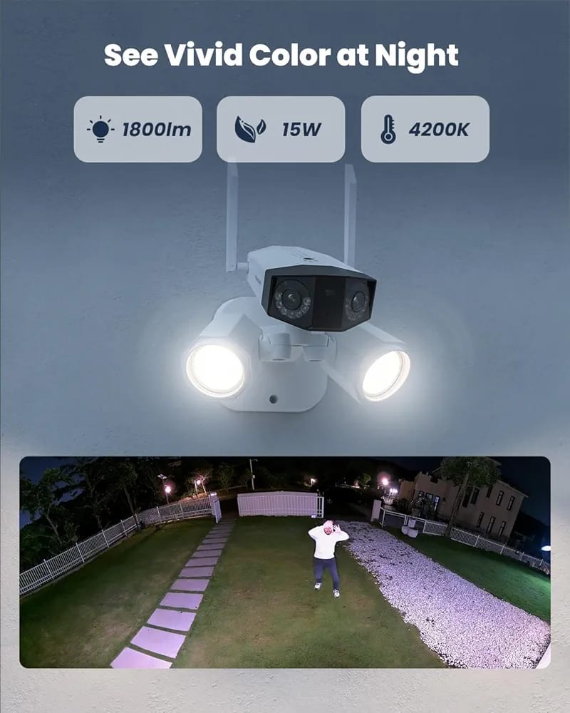 REOLINK 4K Floodlight Security Camera Outdoor, 5G/2.4GHz Wi-Fi 6, Dual-Lens Camera w/ 180° FOV, Color Night Vision, Smart AI Detection, IP67 Waterproof, AC (100~240V), Duo Floodlight WiFi Hardwired (without box)