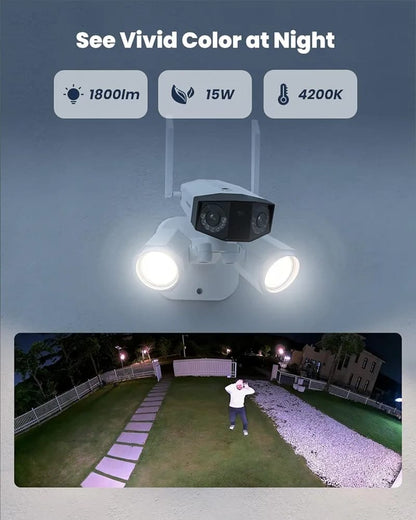 REOLINK 4K Floodlight Security Camera Outdoor, 5G/2.4GHz Wi-Fi 6, Dual-Lens Camera w/ 180° FOV, Color Night Vision, Smart AI Detection, IP67 Waterproof, AC (100~240V), Duo Floodlight WiFi Hardwired (without box)
