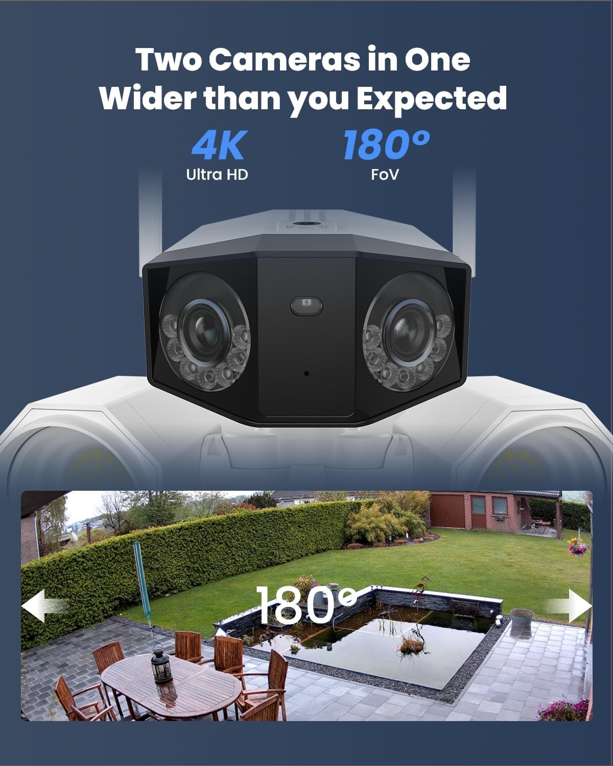 REOLINK 4K Floodlight Security Camera Outdoor, 5G/2.4GHz Wi-Fi 6, Dual-Lens Camera w/ 180° FOV, Color Night Vision, Smart AI Detection, IP67 Waterproof, AC (100~240V), Duo Floodlight WiFi Hardwired (without box)