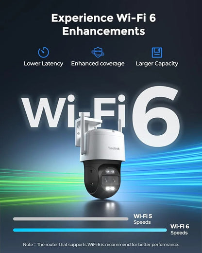 REOLINK 4K Wired WiFi Outdoor Security Camera, 8MP Dual Lens, 360 PTZ Camera, Auto Tracking, 2.4/5GHz Wi-Fi Smart Person/Vehicle/Animal Detection, 6X Hybrid Zoom, Color Night Vision, TrackMix WiFi (Without box)