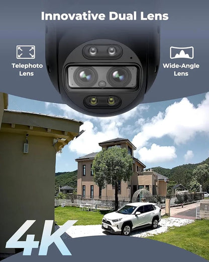 REOLINK 4K Wired WiFi Outdoor Security Camera, 8MP Dual Lens, 360 PTZ Camera, Auto Tracking, 2.4/5GHz Wi-Fi Smart Person/Vehicle/Animal Detection, 6X Hybrid Zoom, Color Night Vision, TrackMix WiFi (Without box)