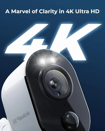 REOLINK Argus 3 Ultra, 4K Solar Security Camera with solar panel  Wireless Outdoor, Solar/Battery Powered, 2.4/5GHz WiFi, 8MP Color Night Vision, AI Detection, Local (Without box)