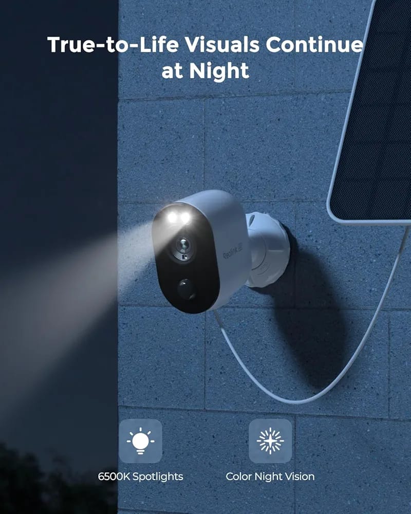 REOLINK Argus 3 Ultra, 4K Solar Security Camera with solar panel  Wireless Outdoor, Solar/Battery Powered, 2.4/5GHz WiFi, 8MP Color Night Vision, AI Detection, Local (Without box)