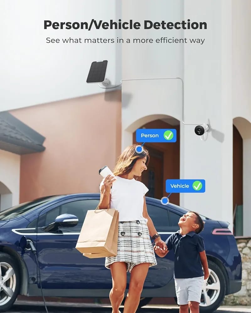 REOLINK Argus Eco+type c 6w Solar Panel 2K 3MP Solar Security Camera Outdoor for Home Surveilance, Night Vision, Human/Car Smart Detection, 2.4G WiFi (Without box)
